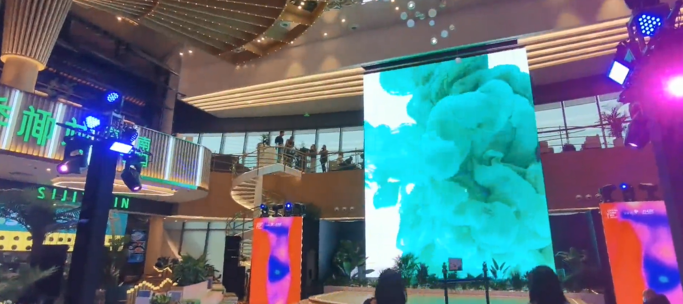 Transparent led screen for shopping malls